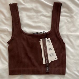 Zara Brown Crop Tank